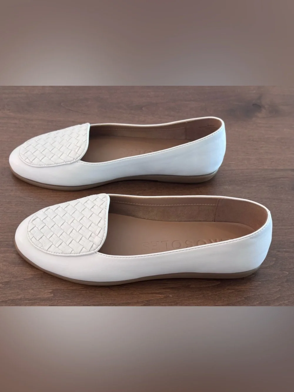 Women's Aerosoles Brielle White Woven Leather Loafers, size 8.5, No Box - Picture 7 of 16